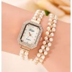 นาฬิกาข้อมือฝังเพชร ร้อยไข่มุก นาฬิกา สายไข่มุก หน้าปัด กลม หน้าปัดสี่เหลี่ยม ใส่ออกงาน สวย ๆ 379519