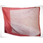 ผ้านวมผ้าซาติน 6 ฟุตสีแดงอ่อน ใช้เป็นผ้าคลุมเตียงได้