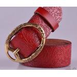 เข็มขัดหนังแท้ เข็มขัดผู้หญิง สีแดง สาวเปรี้ยว สไตล์วินเทจ แบบเท่ ๆ เข็มขัดหนังวัว ปั้มลาย แกะลายหัวเข็มเป็นรูป ดอกไม้ 518822_2