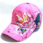 หมวก cap หมวกมีปีก หมวกเบสบอล ปักลาย ผีเสื้อ สีชมพู หวาน หมวกแก๊ป งาน Hand made ไม่ซ้ำใคร สายด้านหลังปรับขนาดตามต้องการ 635599_3