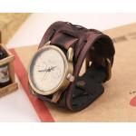 นาฬิกาข้อมือ สายหนังวัวแท้ ผู้หญิง ผู้ชาย ใส่ได้ นาฬิกาข้อมือ แฮนด์เมด หนังแท้ สีน้ำตาล เส้นใหญ่ สไตล์วินเทจ หน้าปัดหรู ของขวัญ สุดเก๋ 920578