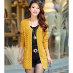 เสื้อคลุมแขนยาว เสื้อ Jacket ผู้หญิง ถักนิตติ้ง เสื้อคลุมแบบ สาวออฟฟิต ใส่ในห้องแอร์ สีเหลือง ดีไซน์ ถักลายสี่เหลี่ยม เก๋ ๆ 97799_5