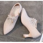 รองเท้าแฟชั่น ส้นสูง ใส่ออกงาน รองเท้าหุ้มส้น หัวแหลม หนังแท้ ตกแต่ง เพชร กลิตเตอร์ แบบวิ้ง ๆ 583778