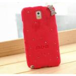 เคส Samsung galaxy note 3 n9000 n9009 n9005 เคสขนนุ่ม ติดคริสตัล วิ้ง ๆ และ โบว์ ที่ขอบ สีแดง no 74248_4