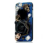 เคส iphone 6 เคส Diy แนว Hard core ฮาร์ดร็อค คริสตัล สีน้ำเงิน ติดดอกกุหลาบ อันใหญ่สีดำ เคส ธีม โจรสลัด สวยแปลก 403938_4