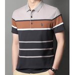 เสื้อโปโล ผู้ชาย ลายขวาง แบบผู้ใหญ่ วัยกลางคน เสื้อ polo สวย ๆ ใส่อยู่บ้าน ทำงาน ออกงาน 287559