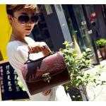 กระเป๋าถือขนาดเล็ก กระเป๋าถือผู้หญิง กระเป๋าสะพายข้าง สไตล์ วินเทจ คลาสสิค สุด ๆ กระเป๋าหนัง แกะลายไทย ๆ แบบเก๋ มีสไตล์ 403609