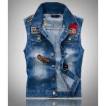 เสื้อแจ็คเก็ตยีนส์ แขนกุด สำหรับ หนุ่มสาว นักซิ่ง Jacket ยีนส์ สำหรับนักเดินทาง สัญชาติ อเมริกัน usarmy เสื้อยีนส์เท่ ๆ 44116