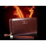 กระเป๋าสตางค์ผู้ชาย แบบกระเป๋าถือ ขนาดกลาง สามารถใส่บัตรได้เยอะ ใส่โทรศัพท์ได้ กระเป๋าหนังวัวแท้ มี สีน้ำตาล และ สีดำ no 848699