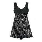 ชุดว่ายน้ำคนอ้วน แบบน่ารัก ชุดว่ายน้ำวันพีช สำหรับคนอวบ คนอ้วน ลายจุด สีดำ ชุดว่ายน้ำแบบกระโปรง 417773_4