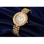 นาฬิกาข้อมือ ผู้หญิง ใส่ทำงาน นาฬิกาข้อมือ แบบหรูหรา หน้าปัด ฝังเพชร CZ AAA ตัวสาย ดีไซน์ ลายเม็ดกลม ต่อกัน สีทอง เงิน Rose gold 649330