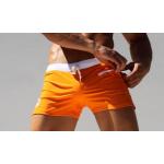 กางเกงว่ายน้ำผู้ชาย สีส้ม ตัดขอบ สีขาว กางเกงว่ายน้ำ ขาสั้น แฟชั่น แบบมี กระเป๋าหน้าใส่เงิน ใส่กุญแจ ได้ กางเกงว่ายน้ำ วัยรุ่น ดีไซน์ เท่ 655833_3