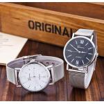 นาฬิกาข้อมือ ผู้หญิง ใส่ทำงาน นาฬิกาข้อมือ สาย Stainless สีเงิน สายแบบโซ่ ตีแบน เส้นใหญ่ ของขวัญให้แฟน สุดหรู 152158