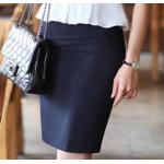 กระโปรงทำงาน ยาวเหนือเข่า เล็กน้อย ทรงตรง มีดีไซน์ พับจีบ ช่วงบน กระโปรงสีน้ำเงิน กรมท่า ทรงกระสอบ แบบเก๋ ใส่ทำงาน สไตล์ สาวนักบริหาร 891132_2
