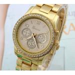 นาฬิกาข้อมือผู้หญิง สาย สแตนเลส สีทอง หน้าปัดฝังเพชร คริสตัล กันน้ำ หน้าปัดกลม คลาสสิค no 618352_1