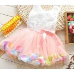 ชุดกระโปรงเด็กผู้หญิง อายุ 6 - 24 เดือน เดรสเด็กผู้หญิง สีชมพู หวาน ๆ กระโปรงบาน ใส่ดอกไม้ สีรุ้ง เสื้อปักกุหลาบ แขนกุด สีขาว ใส่หน้าร้อน น่ารัก 785574_1