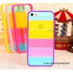เคส iphone 5 สีรุ้ง Rainbow case ขอบสีม่วง ฟรีปากกา Touch screen