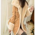 เสื้อโค้ท เสื้อกันหนาว ผู้หญิง เสื้อขนเฟอร์ น่ารัก ๆ สไตล์เกาหลี หนานุ่ม อุ่นสบาย เสื้อโค้ทใส่ไปเมืองนอก ไฮโซ สี Camel 65600_2