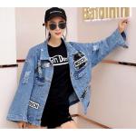 เสื้อแจ็คเก็ตยีนส์ เสื้อยีนส์แขนยาว ตัวใหญ่ ใส่แบบหลวม ๆ สไตล์สาว ฮิปฮอป เสื้อยีนส์ แขนยาว ตัวใหญ่ ใส่แบบ เท่ ๆ 263852