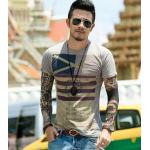 เสื้อยืดผู้ชาย เสื้อยืด คอกลม สไตล์ หนุ่มมีกล้าม มาดเท่ สีเทา เนื้อผ้า บางเบา ใส่สบาย เสื้อยืด ผู้ชาย แบบมี ดีไซน์ ใส่เที่ยว เท่สุด ๆ 245128