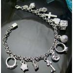 สร้อยข้อมือเงินชุบ ประดับตุ้งติ้ง รูป กุญแจ หัวใจ พระจันทร์ ดาว ไม้กางเขน กล่องของขวัญ ของขวัญวันเกิน วันวาเลนไลน์ สุดหรู no 452799