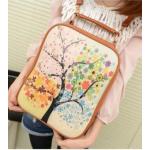 กระเป๋าสะพายหลัง ทรงสี่เหลี่ยม นำเข้าญี่ปุ่น สีน้ำตาล ดอกซากุระ preb1002