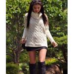 เสื้อกันหนาว ไหมพรมถัก เสื้อคลุม แขนยาว สีขาว แฟชั่น ยุโรป ถักคอ เป็นชั้น เสื้อไหมพรม ตัวยาว สวยหรู ใส่ไปเที่ยว ต่างประเทศ มีสไตล์ 799692