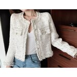 เสื้อแจ็คเก็ต เสื้อคลุมผู้หญิง ลุ๊คคุณหนู แบบน่ารัก เสื้อคลุม แบบสูท ใส่คลุมทำงาน ใส่เที่ยว สีขาว สีดำ 770581