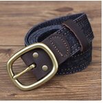 เข็มขัดยีนส์ เข็มขัดผ้ายีนส์ ผสมผสาน กับหนังแท้ เจาะรูสีทอง แบบเท่ ๆ เข็มขัดยีนส์ ใส่เที่ยว แฟชั่น เท่ ๆ 904055