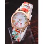 นาฬิกาข้อมือผู้หญิง สายซิลิโคน ใส่กับชุดเดรส นาฬิกา ลายดอกไม้ หน้าปัดสีทอง ใส่เที่ยวทะเล เข้ากับชุดกระโปรง มากค่ะ no 440174_3