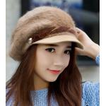 หมวกแฟชั่น ขนสัตว์ สไตล์ สาวยุโรป สีน้ำตาลอ่อน ตัดเส้นคาด สีน้ำตาลเข้ม ดีไซน์ หรูหรา ใส่แล้วดูน่ารัก สุด ๆ ค่ะ 55853_3