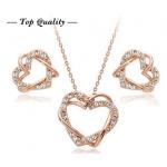 Set เครื่องประดับ หัวใจคล้องกัน สร้อย พร้อม ต่างหูเข้า set กัน ทอง 18 k no 71469
