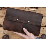 กระเป๋าสตางค์ ใบใหญ่ กระเป๋าถือผู้ชาย หนังแท้ crazy horse ใบใหญ่ ใส่ของได้เยอะ กระเป๋าถือ สีน้ำตาล 702008