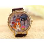 นาฬิกาข้อมือ Diy นาฬิกาข้อมือผู้หญิง สายหนัง แต่ง Display 3 มิติ ไอคอน สุนัข น่ารัก ๆ เหมือนเลี้ยง สุนัขใน นาฬิกาเลยค่ะ น่ารัก สุดๆ 268702