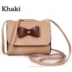 กระเป๋าสะพายข้างผู้หญิง ขนาดเล็ก เหมาะสำหรับ ใส่โทรศัพท์ หรือ กระเป๋าสตางค์ ไม่เทอะทะ ดูแลง่าย สำหรับวันไปเที่ยว แต่งโบว์ สีเบจ no 80266_1