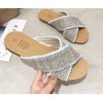 รองเท้าแฟชั่น ผู้หญิง แฟชั่น รองเท้าแตะ ส้นแบน รองเท้า ผู้หญิง สไตล์ คุณหนู คุณนาย แฟชั่น สาน แบบวินเทจ 189919