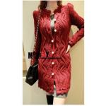 เสื้อไหมพรมถัก ตัวยาว แขนยาว สามารถใส่เป็น ชุดคลุมใน office ได้ สวยเก๋ ชุดคลุม แบบไฮโซ เสื้อกันหนาว สี Red wine no 562327_6