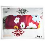 ผ้าห่ม ผ้าสำลี เนื้อนุ่ม 5 ฟุต สีแดง ลายดอกไม้ tw004