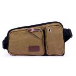 กระเป๋าคาดเอว ผู้ชาย ผ้าแคนวาส อย่างหนา สีน้ำตาล สะดวกสบาย สวย เท่ ใส่โทรศัพท์ได้ ของขวัญให้แฟน สุดเก๋ 708636_1