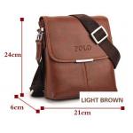 กระเป๋าสะพายข้าง ผู้ชาย Polo หนังแท้ สีน้ำตาลอ่อน ทนทานสุด ๆ