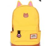 กระเป๋าสะพายหลัง กระเป๋าเป้ ผ้า canvas หรือ ผ้ายีนส์ กระเป๋าใส่หนังสือ ไปเรียนได้ แฟชั่น ญี่ปุ่น หูแมว น่ารักสุด ๆ สีเหลือง no 4833060_6