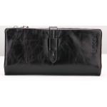 กระเป๋าสตางค์หนังแท้ กระเป๋าสตางค์ผู้หญิง ใบยาว หนังมันเงา จุบัตรได้เยอะ เสริมความจุด้วย กระเป๋าใส่บัตร ถอดเข้าออกได้ สีดำ no 606452_8