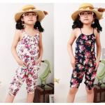 ชุดหมีเด็ก ชุดเอี้ยม สายเดี่ยว ลายดอกไม้ น่ารักมากค่ะ สีกรม และ สีขาว no 67065