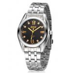 นาฬิกาข้อมือ ผู้ชาย สาย Stainless steel สไตล์ นักธุรกิจ ผู้บริหาร ดีไซน์ ฝังเพชรด้านใน หน้าปัดเรืองแสง ดูตอนมืดได้ ของขวัญให้แฟน สุดหรู 596796