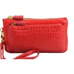 กระเป่าหนังแท้ ใส่โทรศัพท์ ใส่สตางค์ มี 2 ซิป ทนทาน ราคาถูก ใส่พวงกุญแจเล็ก ๆ กระเป๋าสตางค์ผู้หญิง สีแดง ดำ น้ำเงิน และ อีกหลายสี no 924713