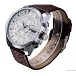 นาฬิกาข้อมือ ผู้ชาย สายหนังแท้ แนว Sport แบบเท่ ใส่ได้ทุกงาน สายหนังสีน้ำตาล หน้าปัด สีขาว สุดคลาสสิค สำหรับผู้ชาย มาดเนี้ยบ มีสไตล์ 718005_2