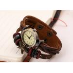 นาฬิกาข้อมือ สายหนังวัวแท้ นาฬิกาข้อมือผู้หญิง ผู้ชาย ใส่ได้ สายโชว์ ลายหนังวัว สานถักกัน คลาสสิค ติดจี้รูปดาว งาน แฮนด์เมด ใส่เท่ ๆ เก๋ ๆ 405379