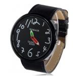 นาฬิกาข้อมือ ผู้หญิง ผู้ชาย ใส่ได้ สายหนัง ลายกราฟฟิค Paint รูปดินสอ ลายการ์ตูน ตัวเลขน่ารัก สีดำ no 824387