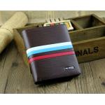 กระเป๋าสตางค์ผู้ชาย ใบสั้น หนังแท้ กระเป๋าสตางค์หนังวัว ลายไม้ ดีไซน์เรียบหรู สีน้ำตาล แนวตั้ง 615294_1