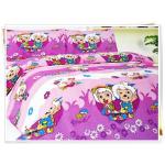 5 ฟุต 3 ชิ้น ชุดเครื่องนอน ผ้าปูที่นอน สีม่วงลายแกะ b002